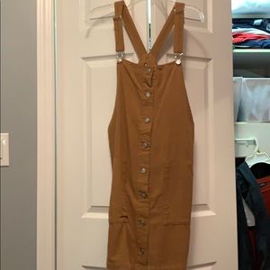 Corduroy brown overall dress.